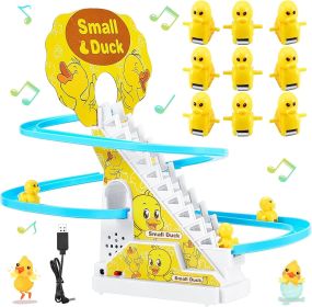 Duck Climbing Stairs Duck Roller Electric Track Slide Stairs Coaster Toys for Toddlers
