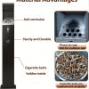 Standing Cigarette Butt Receptacle for Outside, Outdoor Cigarette Butt Disposal, Ashtray for Outside Patioto, Avoid Discarding Cigarette Butts, Black