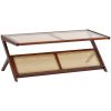 VEVOR Rattan Coffee Table Z-Shaped Rattan Coffee Table 1-Tier for Living Room