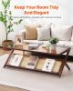 VEVOR Rattan Coffee Table Z-Shaped Rattan Coffee Table 1-Tier for Living Room