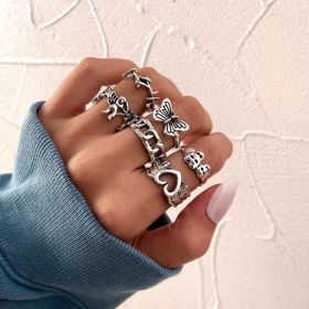 Vintage Distressed Embossed Eagle Claw Ring Set (Style: 2 Style)