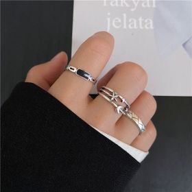 Vintage Distressed Embossed Eagle Claw Ring Set (Style: 4 Style)