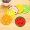 1pc Fruit Shape Cup Coaster Silicone Cup Pad Slip Insulation Pad Cup Mat Hot Drink Holder Mug Stand Home Kitchen Accessories