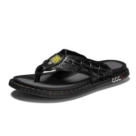 Men's summer new large size flip-flops fashion casual sandals men (Color: Black, size: 41)