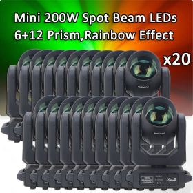 20Pcs/Lot LED Spot 200W Moving Head Light Gobo/Rainbow Effect With 18Prism DMX Controller For Projector Dj Disco Stage Lighting (Color: 20Pcs Carton Case, Plug Type: US PLUG)