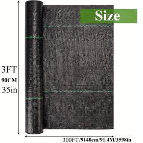 50-300FT Roll/ Stack Weed Barrier Landscape Fabric Heavy duty, Weed Block Horticultural Floor Covering Mat, Weed Control Garden Cloth (specification: 3FT*300FT)