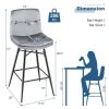 2 Pieces 29 Inch Velvet Bbar Stools Set with Tufted Back and Footrests