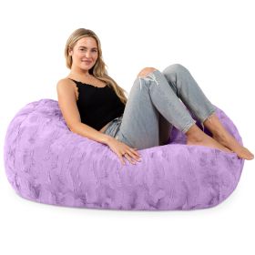 Jaxx Sofa Saxx Bean Bag Couch - 4 Foot - Faux Fur (Color: Bellflower Purple)